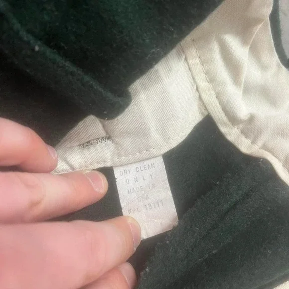 80s 90s Kittery‎ trading post men green 100% wool pleated trouser pants heavy 32